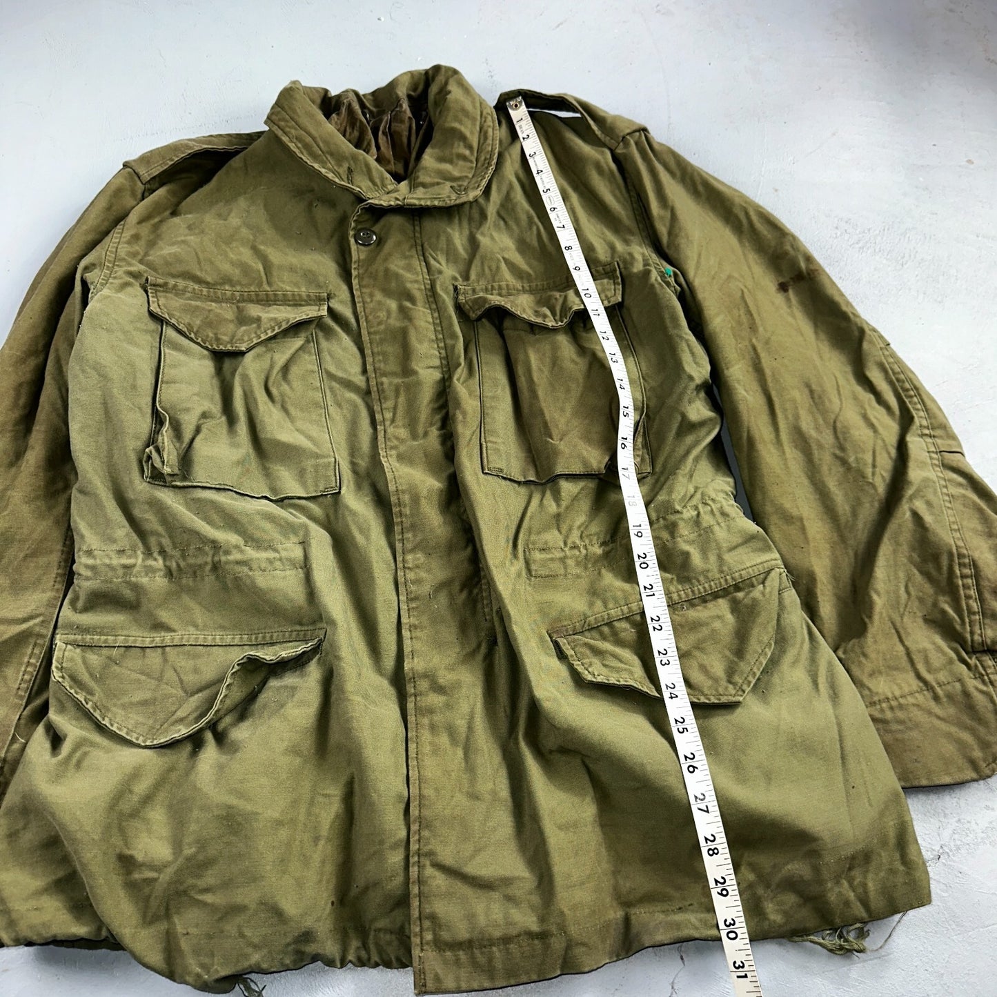 VTG US ARMY M-65 Field Jacket Coat Cold Weather Mans OG-107 Vietnam 70s Medium
