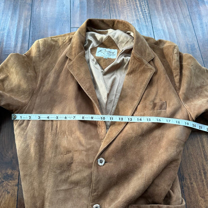 Remy Vintage Brown Suede Leather Jacket Blazer 42 80s 70s Winter Cool Rockabilly