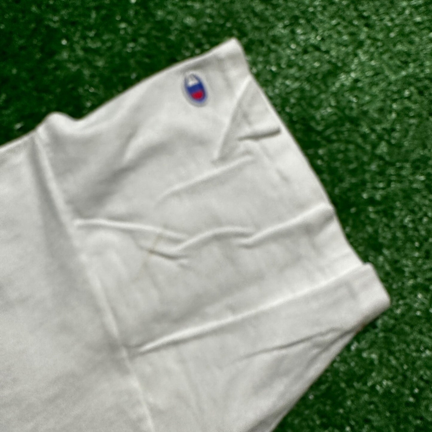 Champion USA White 80s Vintage T Shirt Basic Spellout Logo Gym Basic Graphic Lot