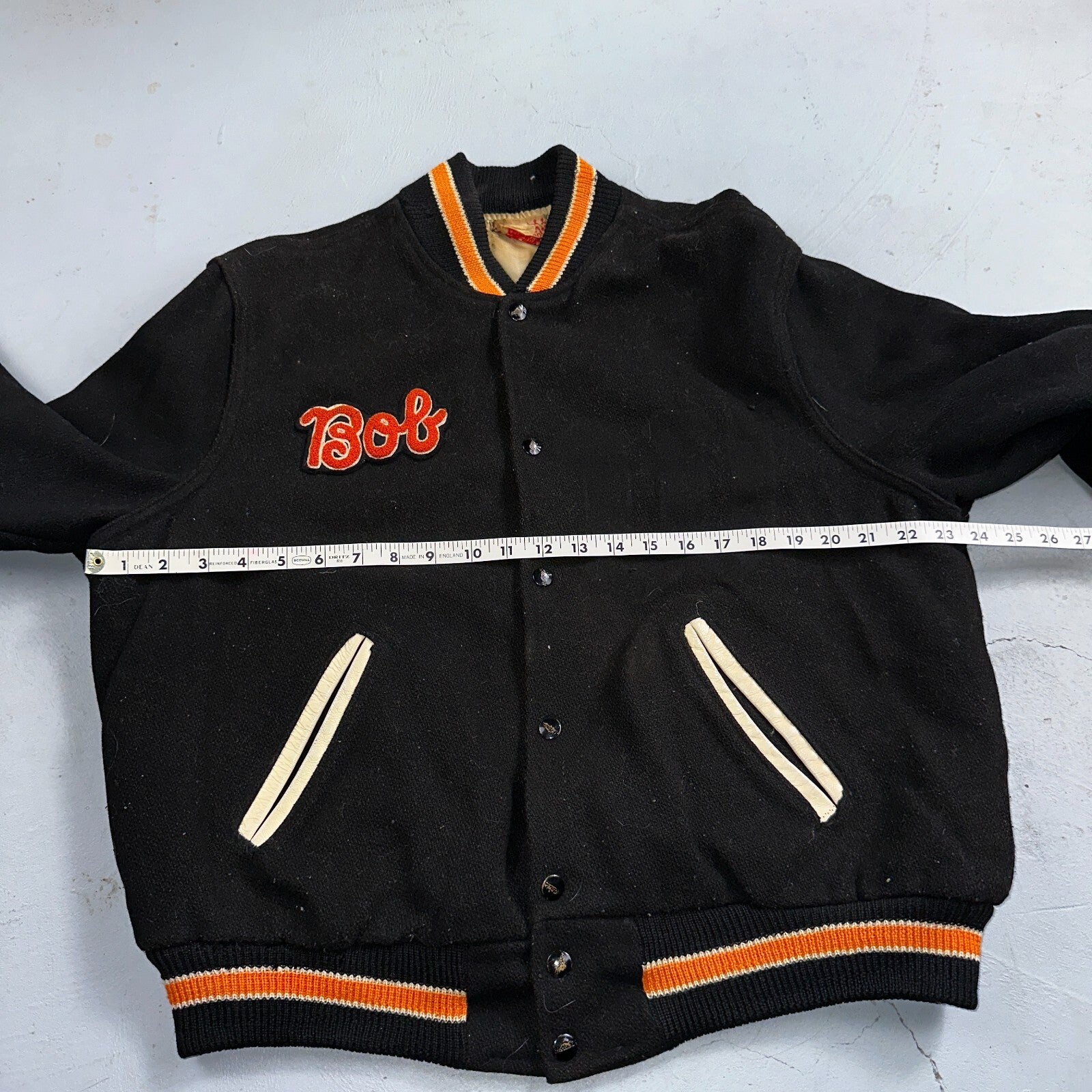 VTG Bill Beard Varsity Leather Letterman 60s Jacket L Portland USA Salem BOB