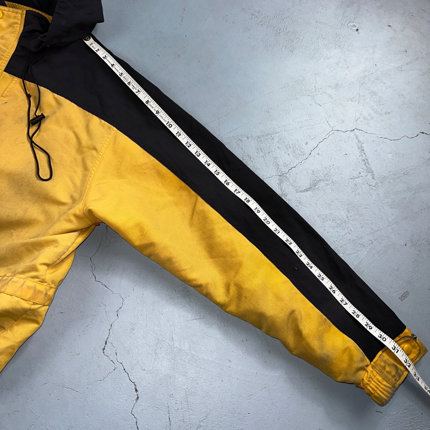 Carhartt C48 YLW Workwear Jacket Stains Mesh Lined Full Zip Hooded XL Yellow