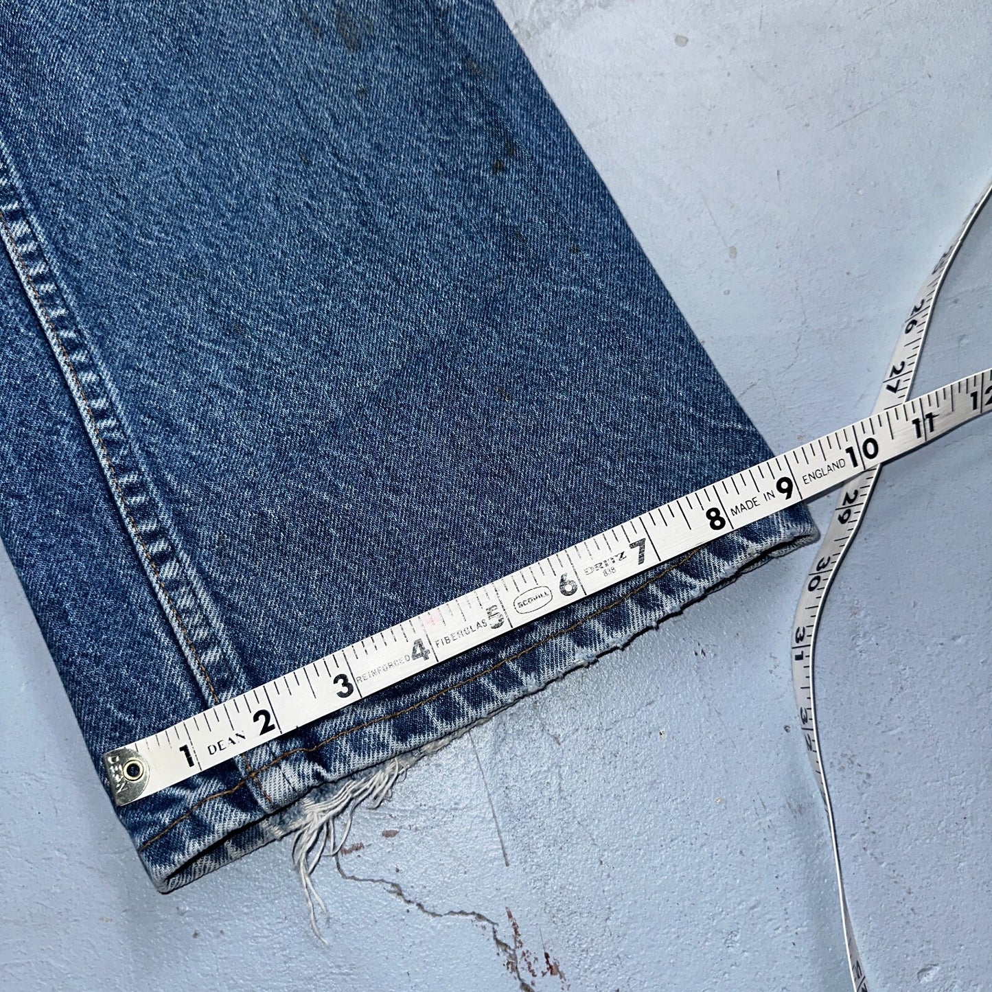 Levis 517 Vintage 90s Canada Orange Tab Bootcut Flare Blue Worn Jeans Act 38x30