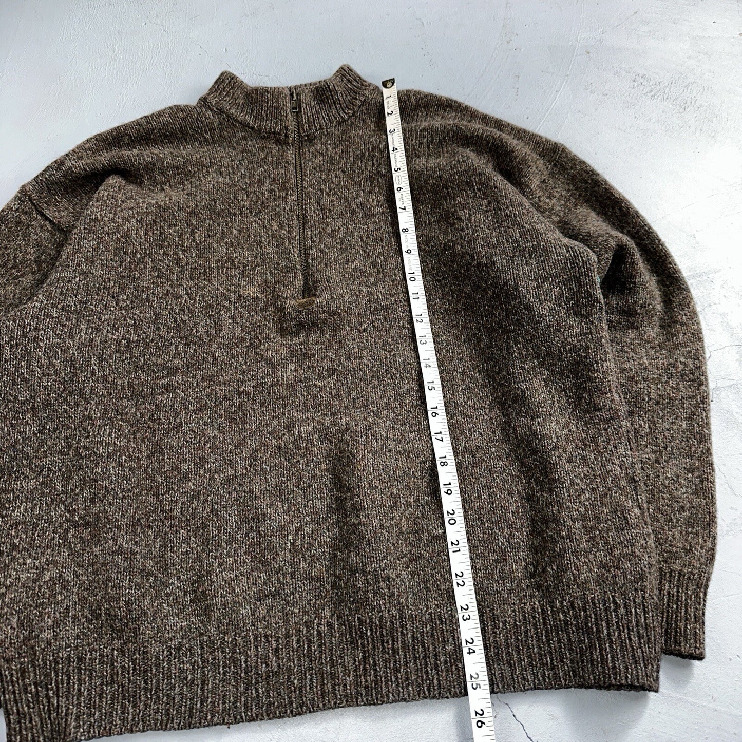 Pendelton Sweater XL Gray USA 100% Wool Pull-Over Quarter Zip