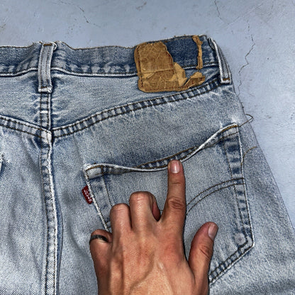 Levis 501 Vintage 80s USA XX Straight Leg Jeans 33x30 Altered Skinny Act 30x33