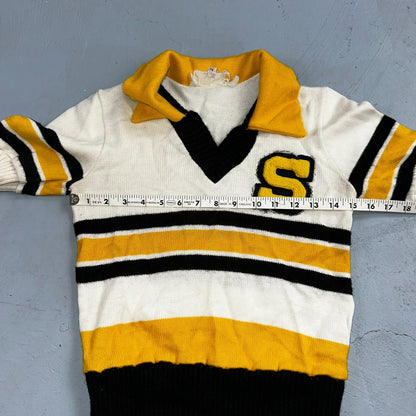 Vintage 1960s 60s College High School Cheerleader Sweater Stacey L Rockabilly