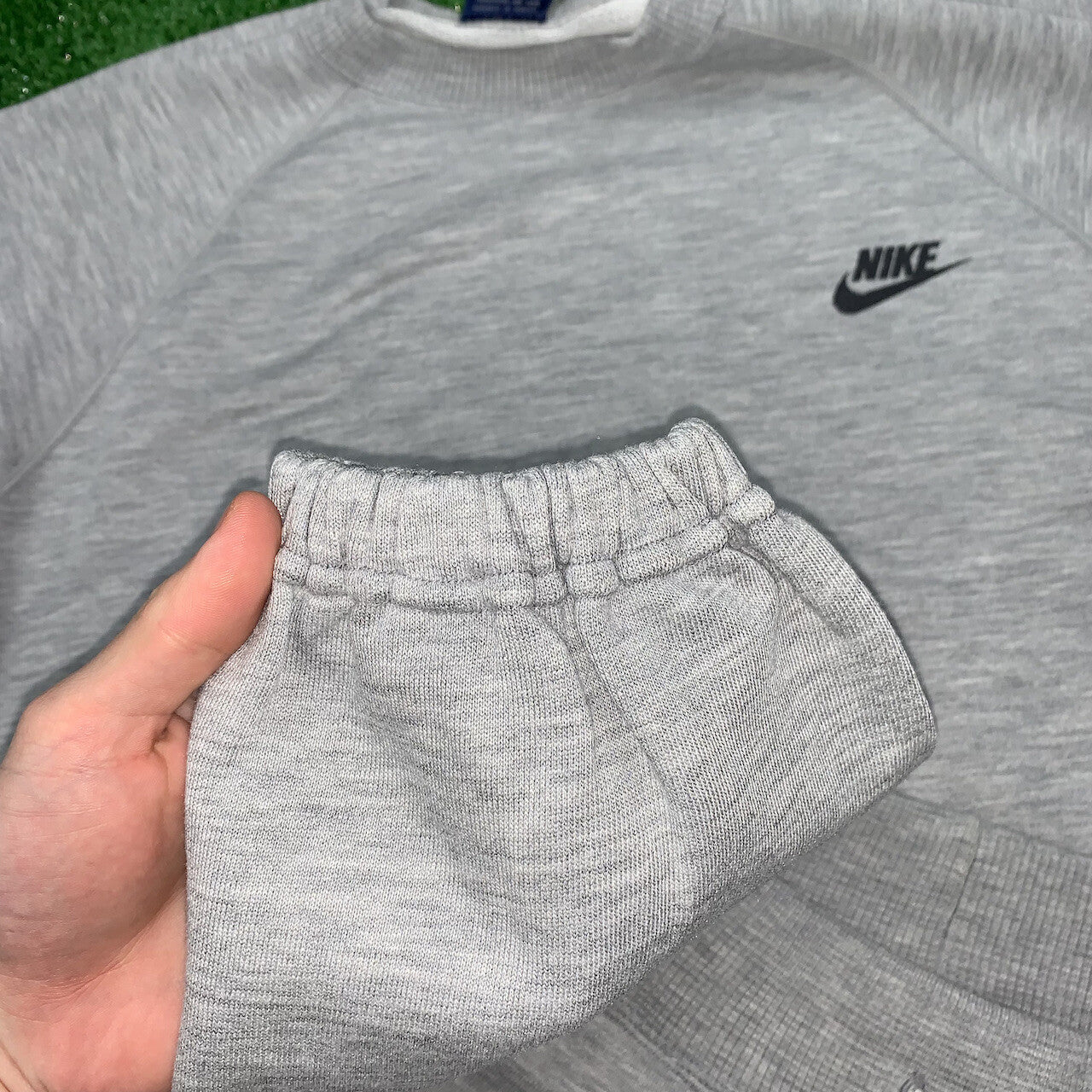 Nike Vintage Sweatshirt Gray Jumper Sweatpants Set Gray Tonal Center Swoosh 80s