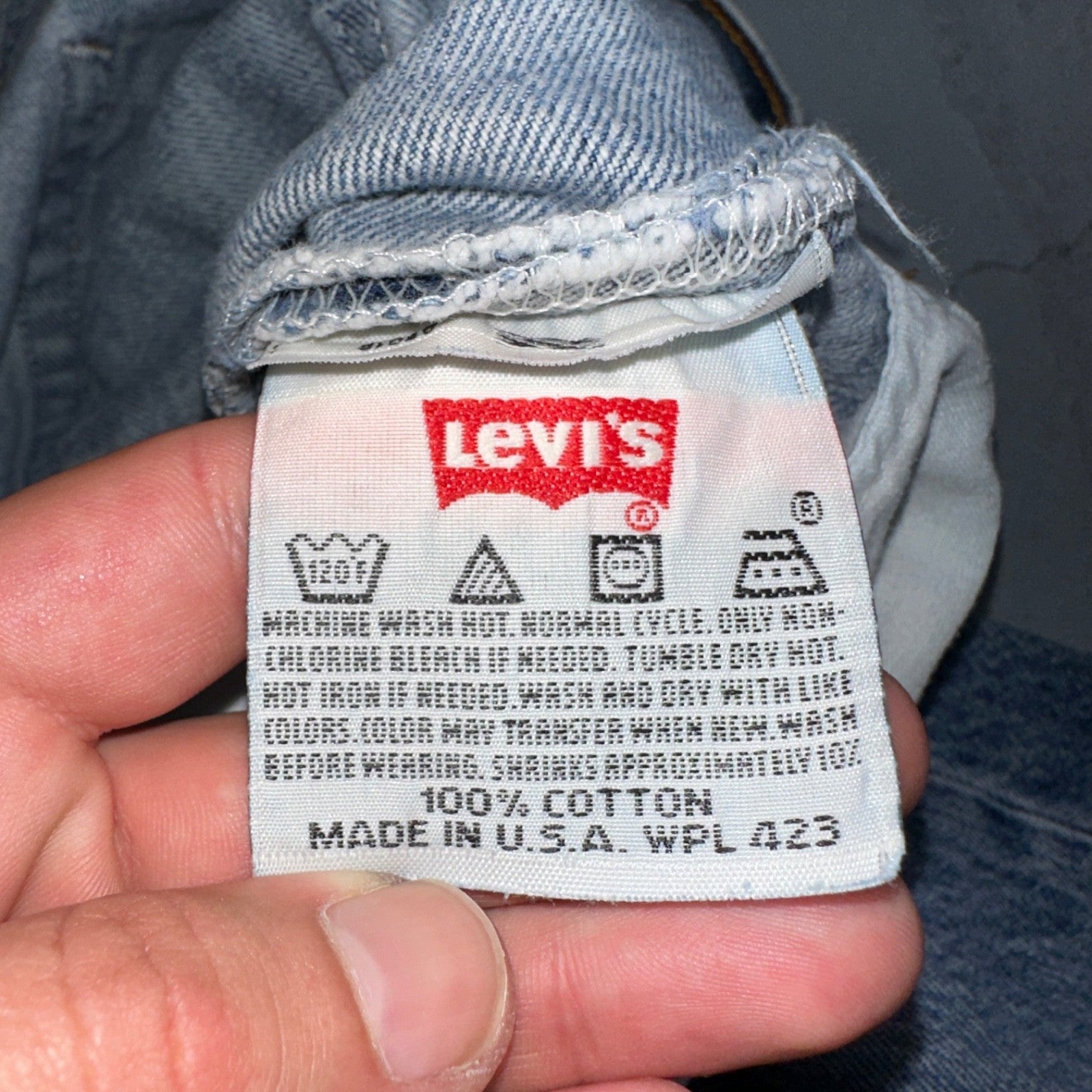 Levis 501 Vintage 90s USA XX Straight Leg Jeans Blue Light Wash 35x34 Act 33x31
