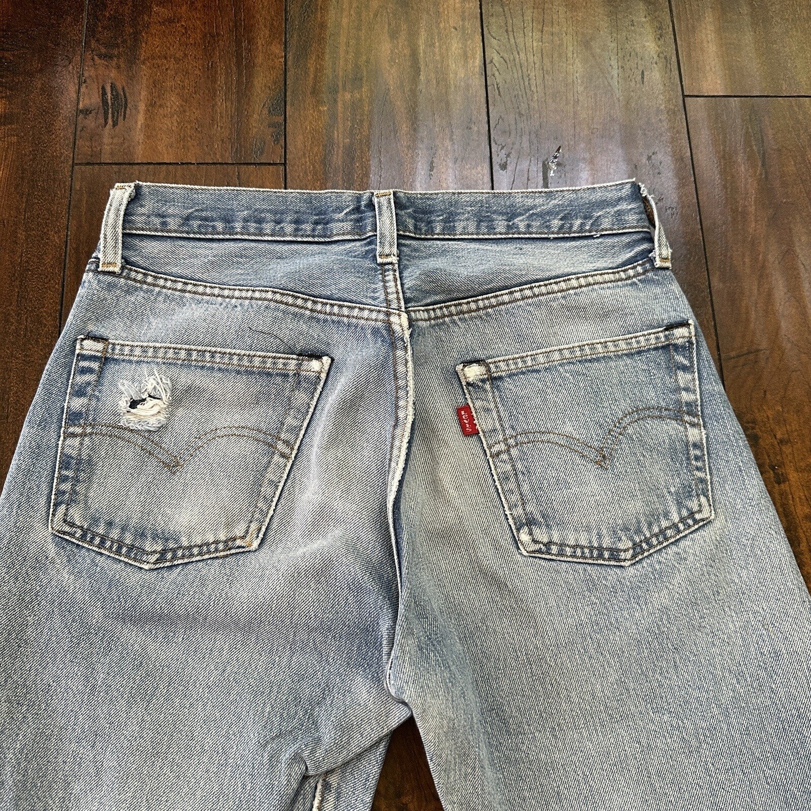 Levis Vintage 80s Redline Selvedge USA 501 XX Jeans 66 70s Light 30x33 Act 28x28