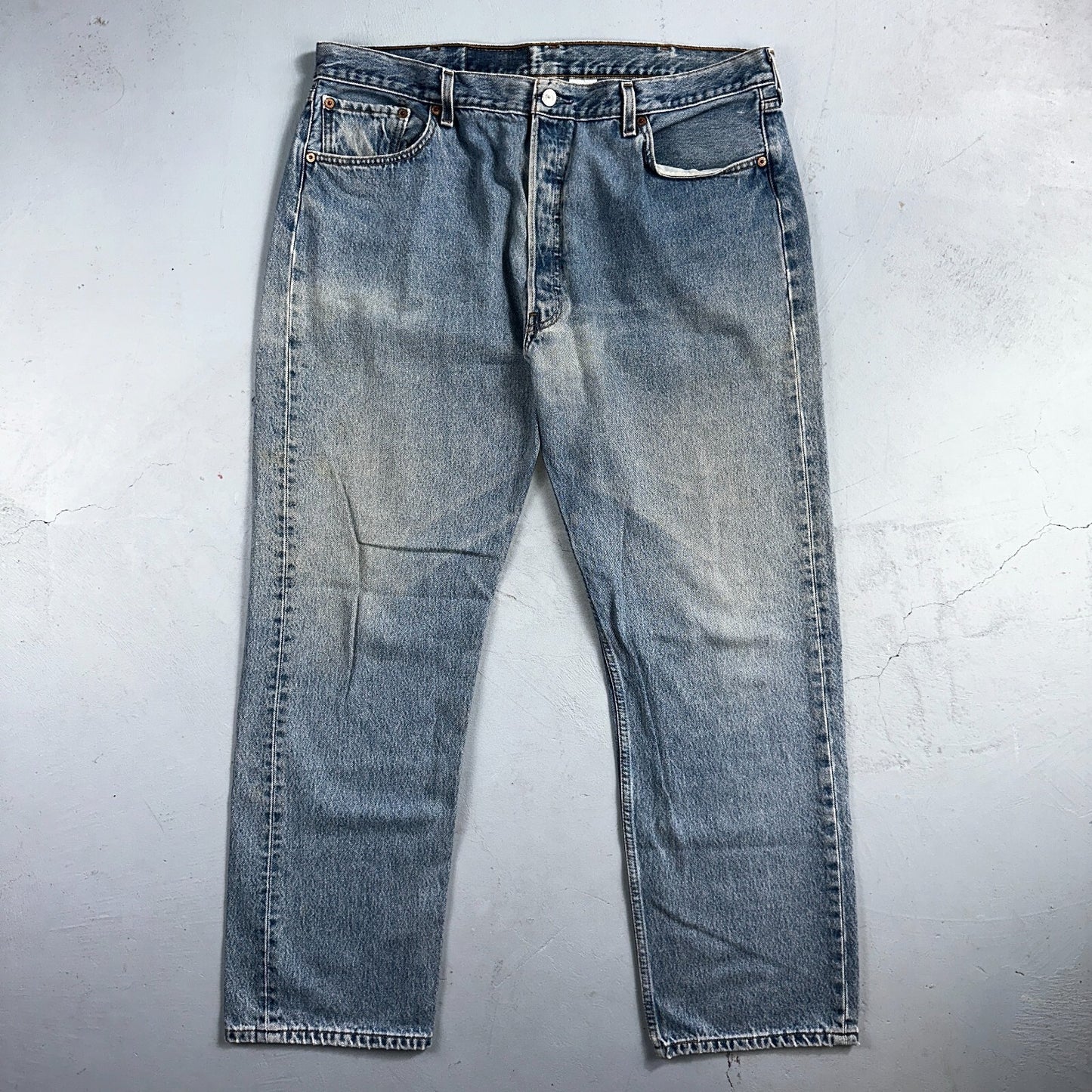 Levis 501 Vintage 90s Mexico Straight Leg Jeans 40x32 Y2K Light Wash Act 37x30