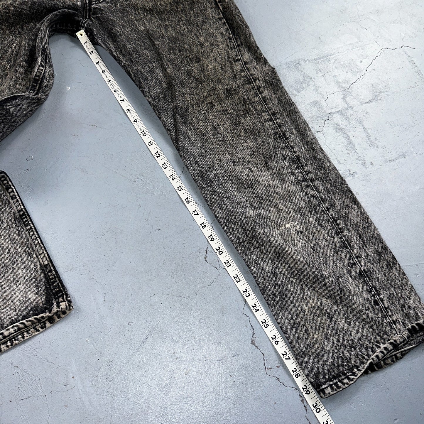 Levis 501 Vintage 80s USA XX Straight Leg Jeans Gray Acid Wash 36x30 Act 34x29