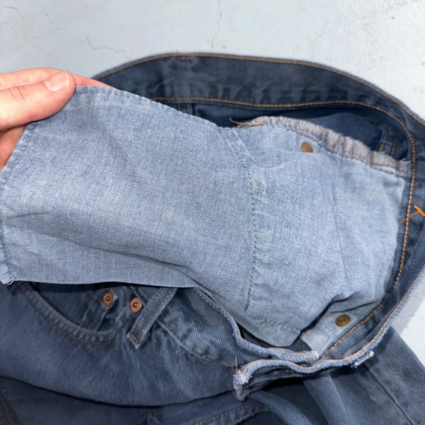 Levis 501 Vintage 90s USA XX Straight Leg Jeans Blue Overdyed 33x30 Act 32x29