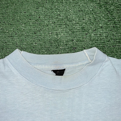 Nike Vintage T Shirt Mens M 70s Quad Swoosh Center OG 80s Blue Heavy Rare Stack