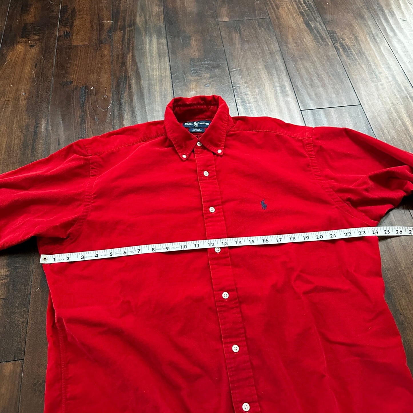 Polo Ralph Lauren Red Button Down Work Shirt Dress Vtg Up Y2K 90s Western Blake