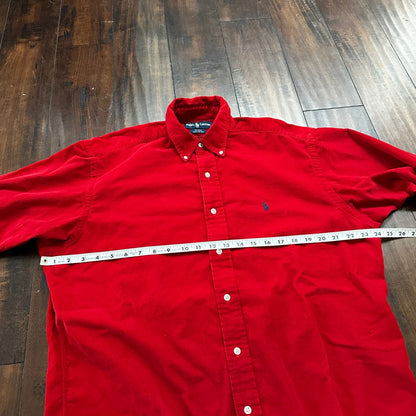 Polo Ralph Lauren Red Button Down Work Shirt Dress Vtg Up Y2K 90s Western Blake