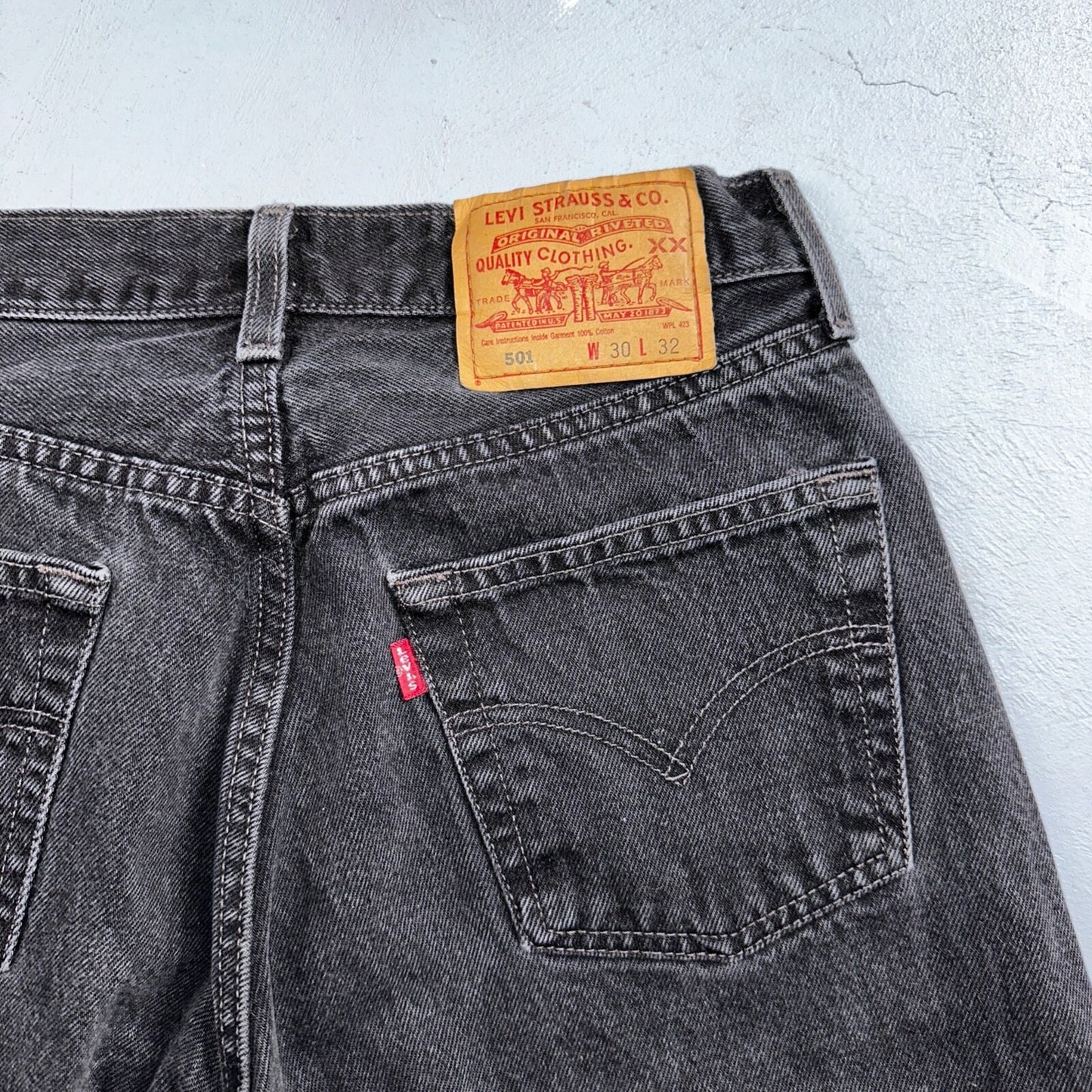 Levis 501 Vintage 90s Mexico Straight Leg Jeans 30x32 Y2K Dark Wash Act 27x30