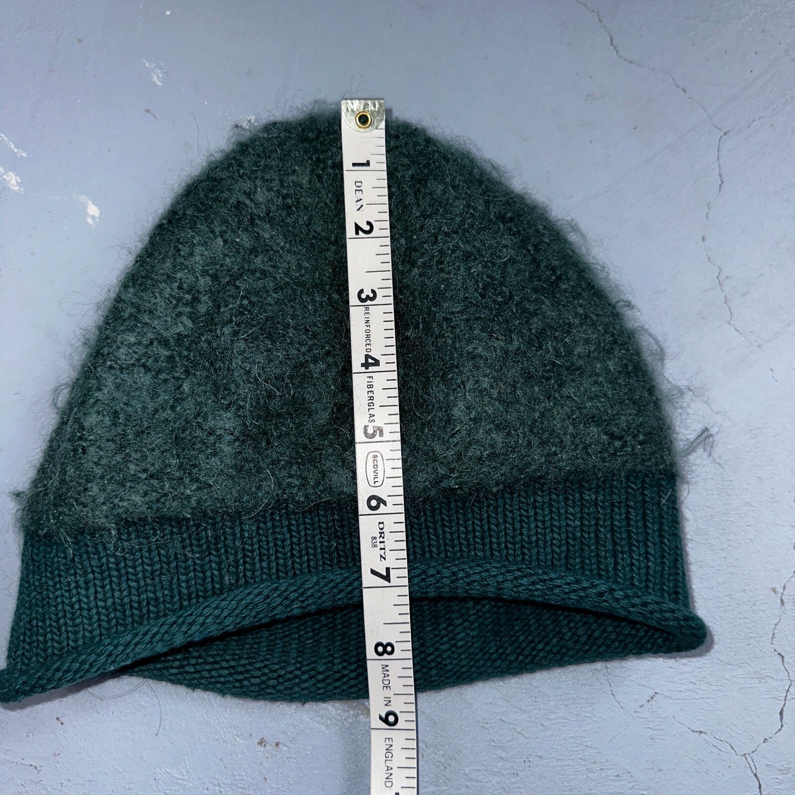 Nordstrom 1970s VTG Green Mohair Wool Winter Scarf and Hat RARE 70s Art Deco