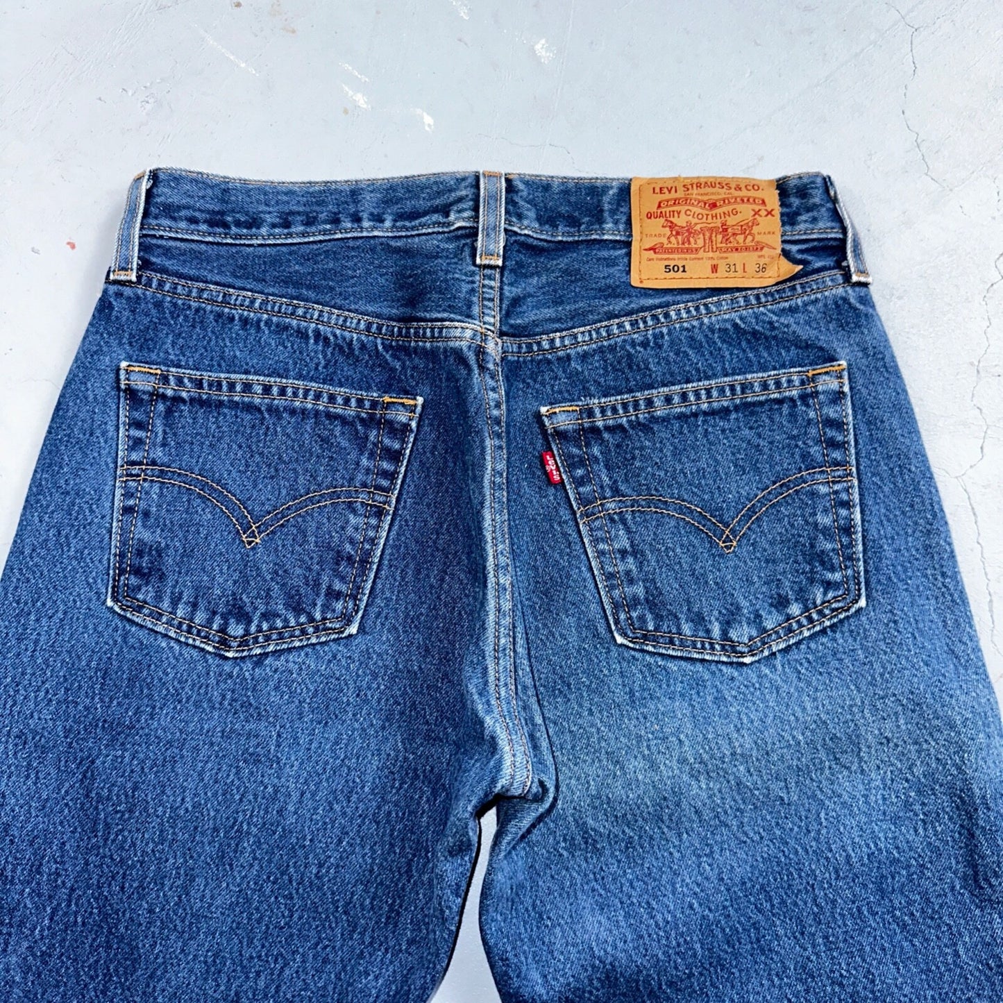 Levis 501 Vintage 90s XX Straight Leg Mexico Jeans 31x36 Dark Wash Act 29x32