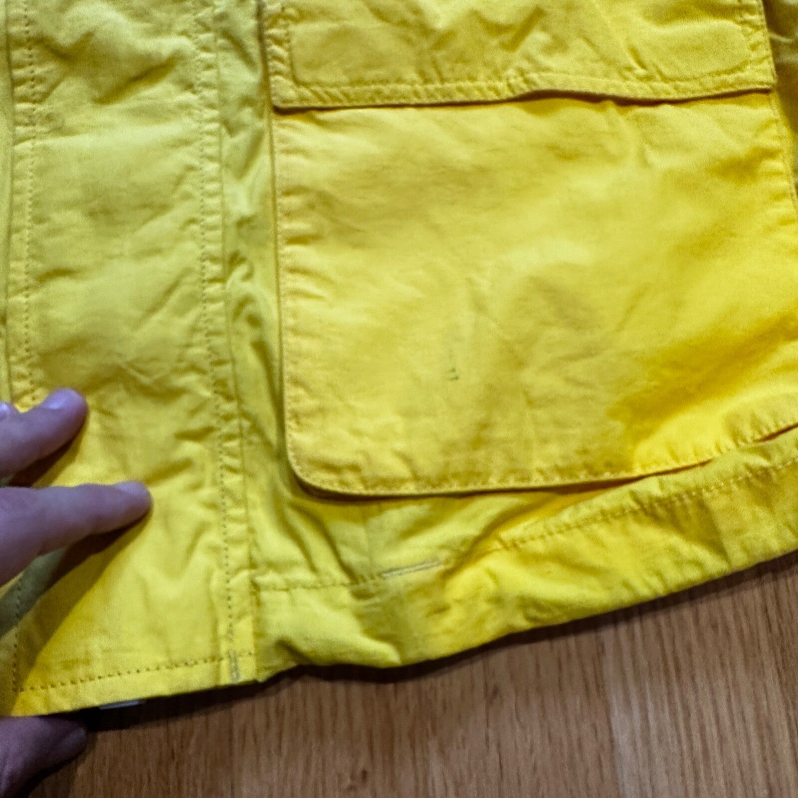 VTG 90s Tommy Hilfiger Yellow Lightweight Full Zip Rain Wind Jacket Sailing Boat