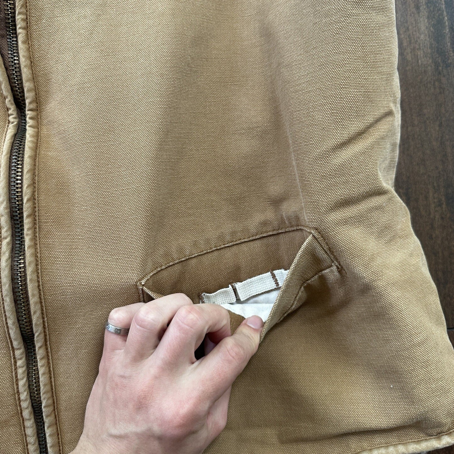 VTG 70s Carhartt Sherpa Lined Vest Mens XLT 6SVL Heavy Duck Canvas Hunting