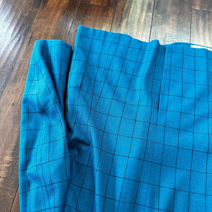 1960s 1970s Blue Pinstripe VTG Suit Jacket Sportcoat 42 Wool Checker Rockabilly