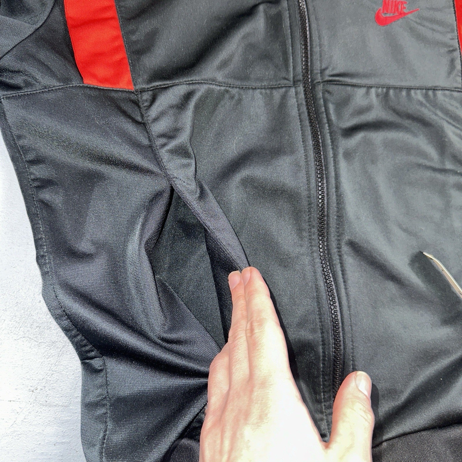 Nike Vintage 1985 Air Jordan Jacket Bred Chicago L RARE Black Red Poly 80s