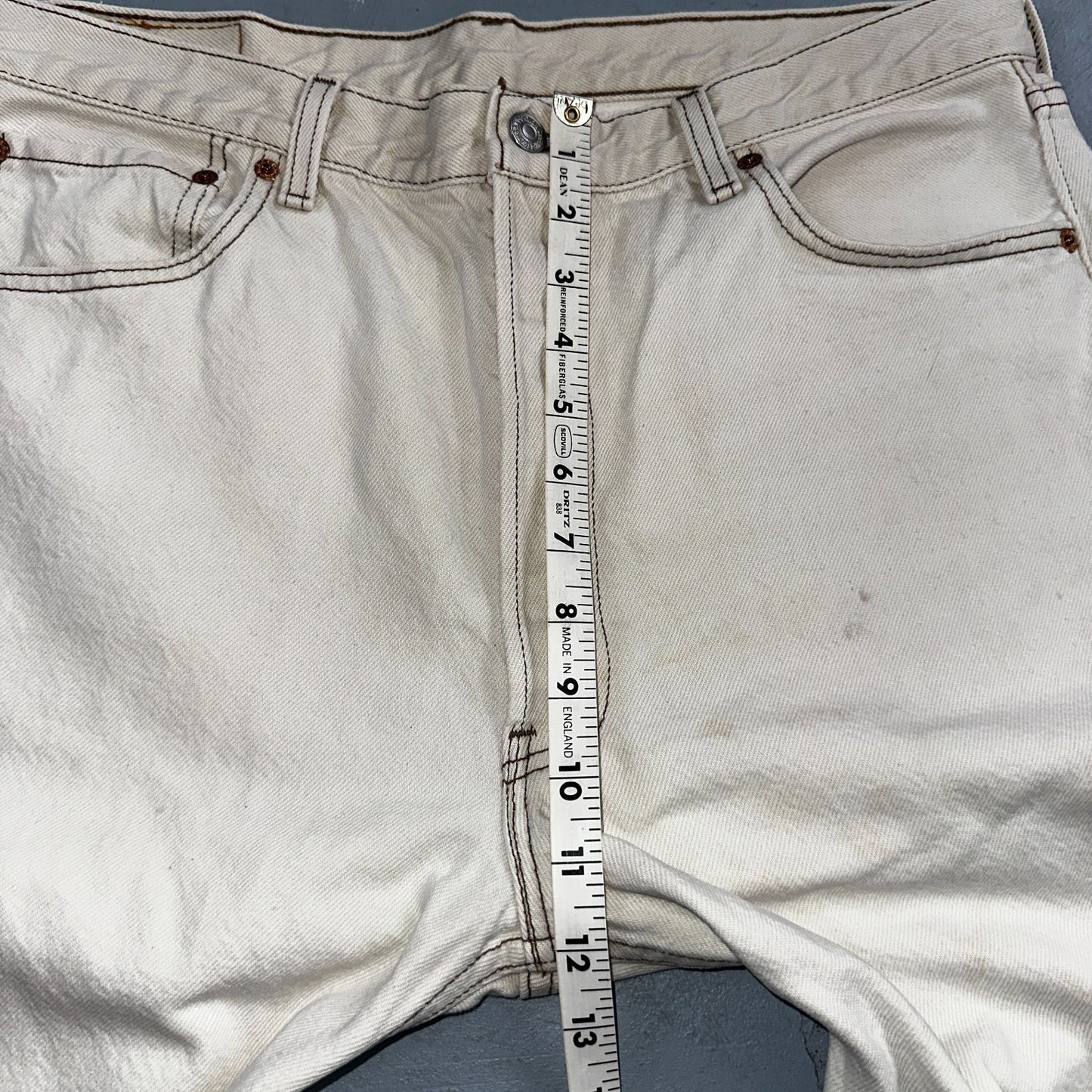 Levis 501 Vintage 90s USA XX Straight Leg Jeans White Light Wash 36x34 Act 34x34