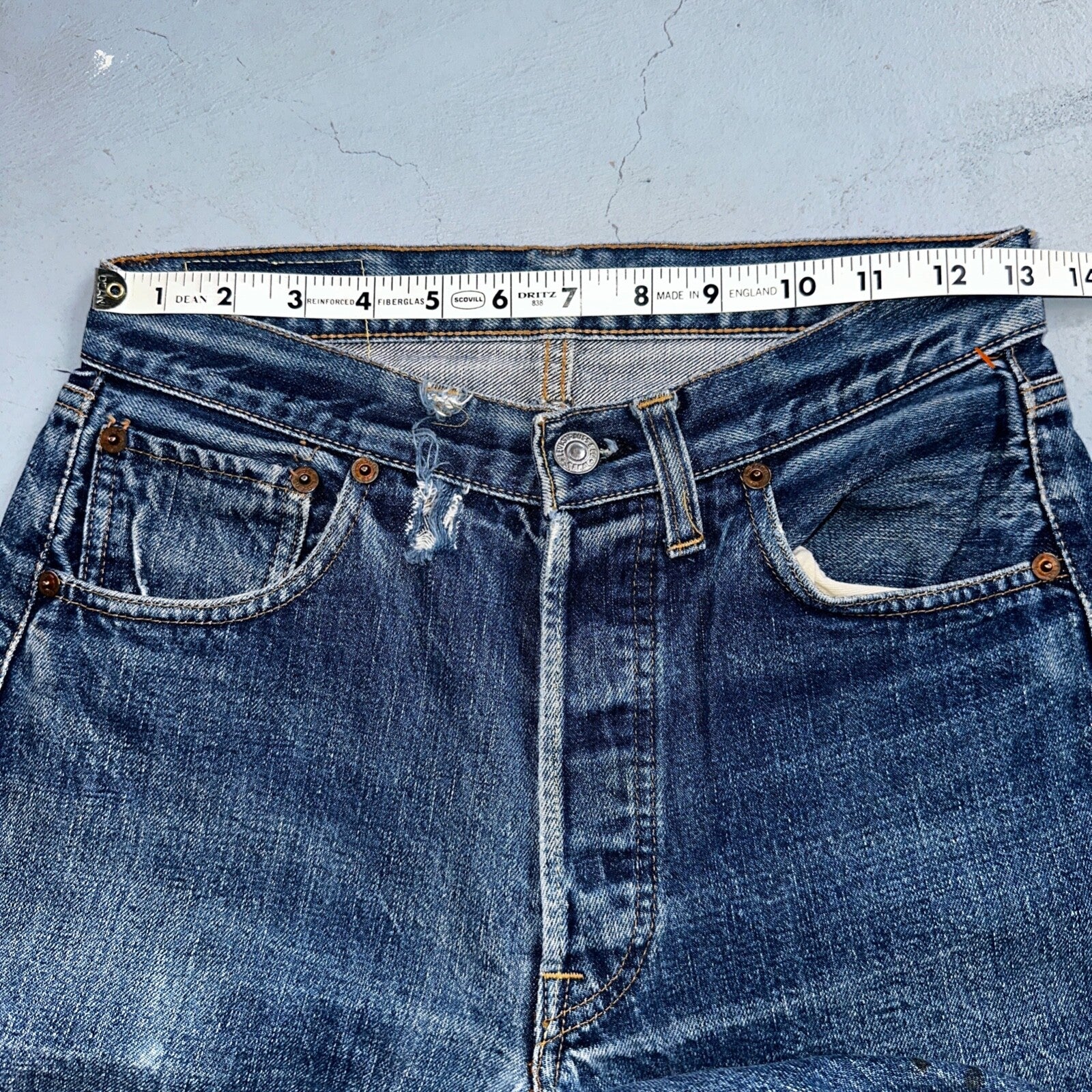 Levis 501 Big E Vintage 60s Redline Selvedge USA XX 1960s Jeans Skinny Act 26x23