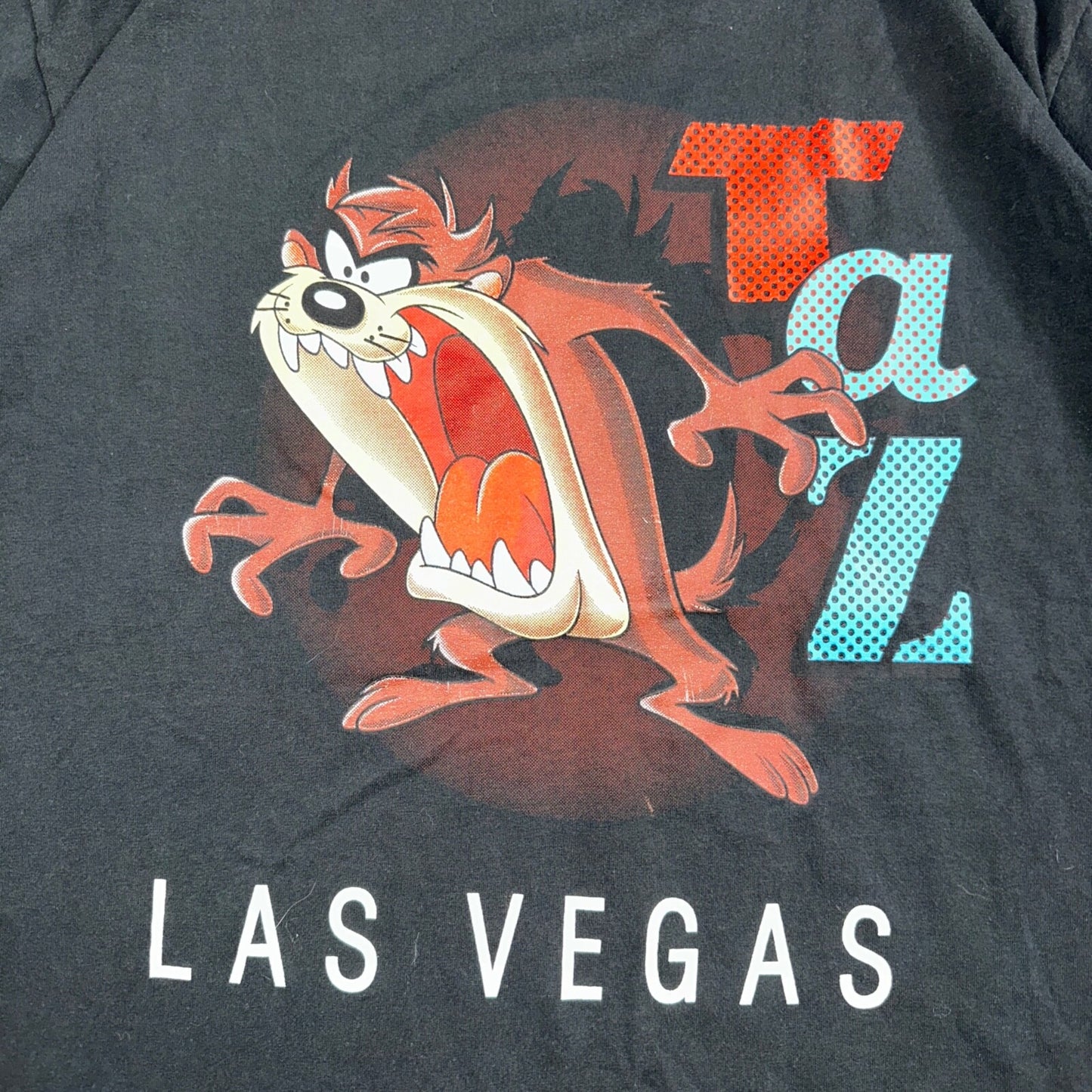 VTG Taz Shirt Mens Large Black Las Vegas Warner Bros 95 Tasmanian Devil 1990s