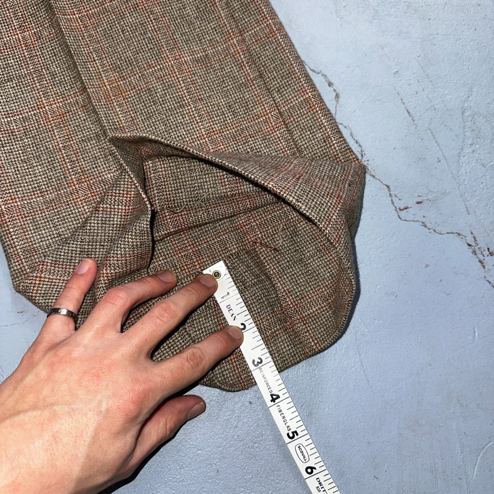 VTG Mens 3 PC Suit 42 Jacket Coat Pants Vest Plaid Rockabilly 70s 1970s Brown