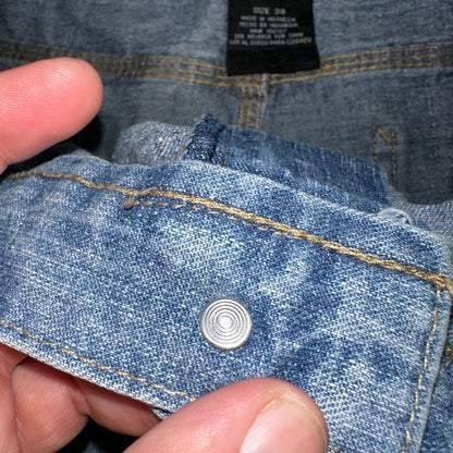 PCI PEAR CONNECTION Kenpa Blue Denim Baggy Skate Cargo Shorts Men Size 38 Y2K