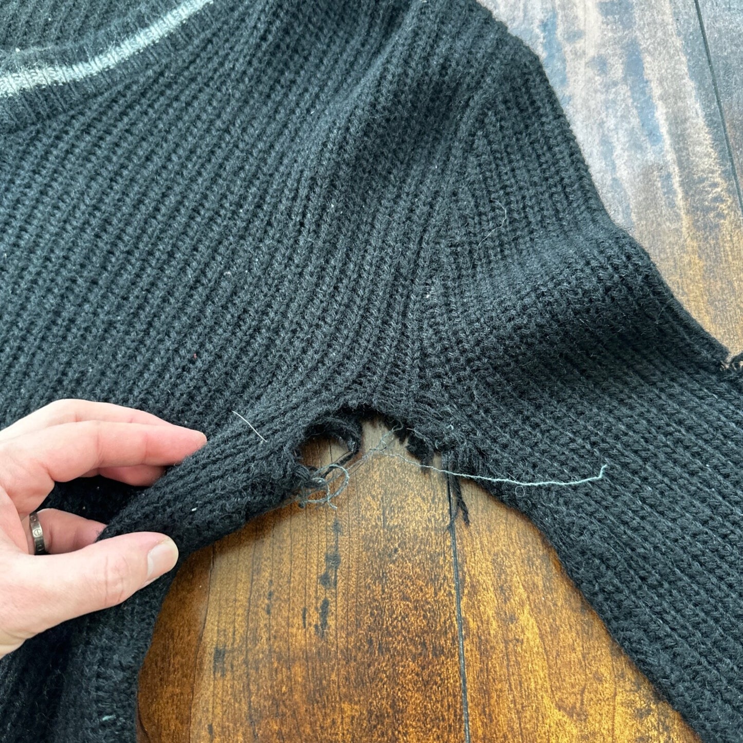 Vtg 60s 70s Thrashed Acrylic Sportswear Shirt Surf Skate Black Oregon USA