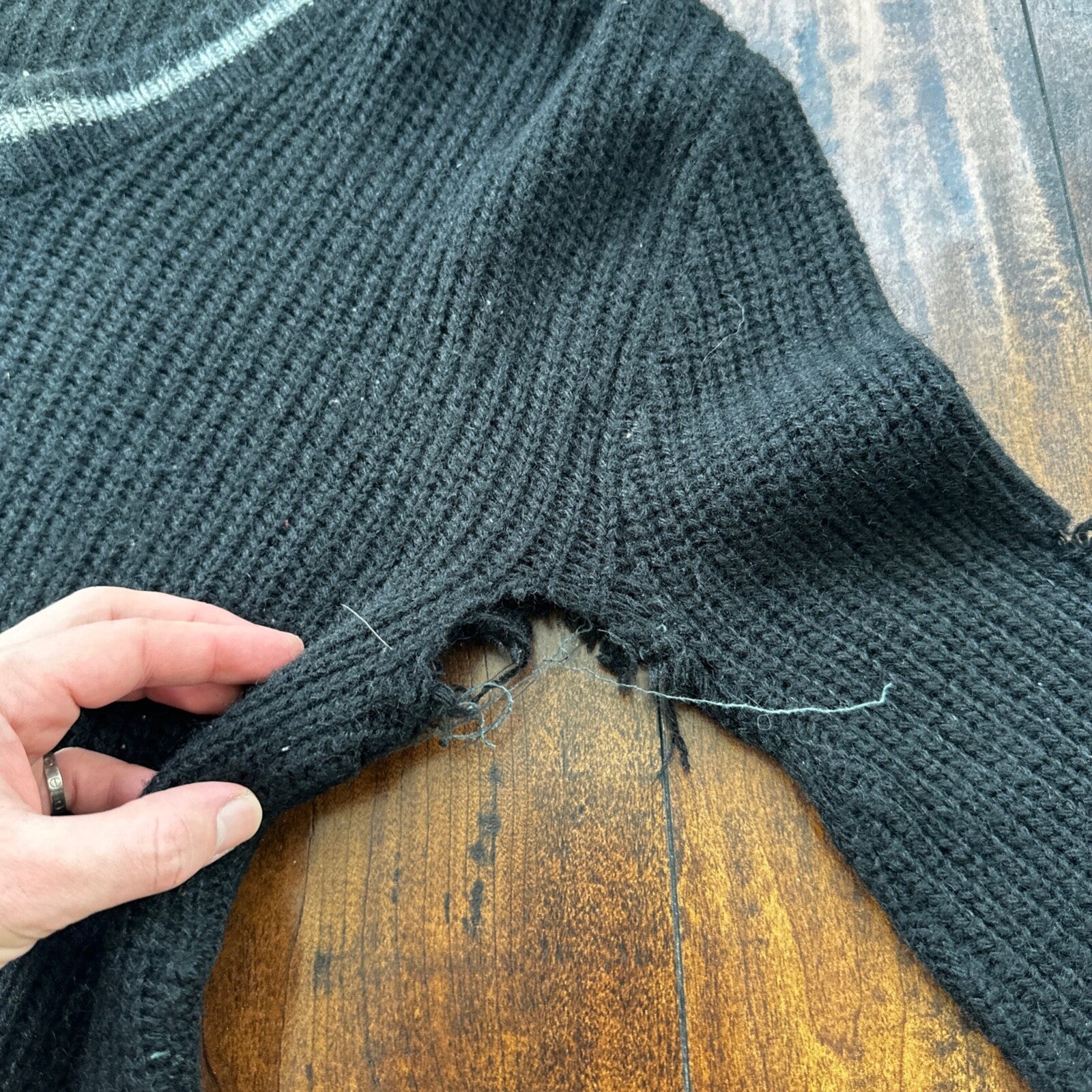 Vtg 60s 70s Thrashed Acrylic Sportswear Shirt Surf Skate Black Oregon USA