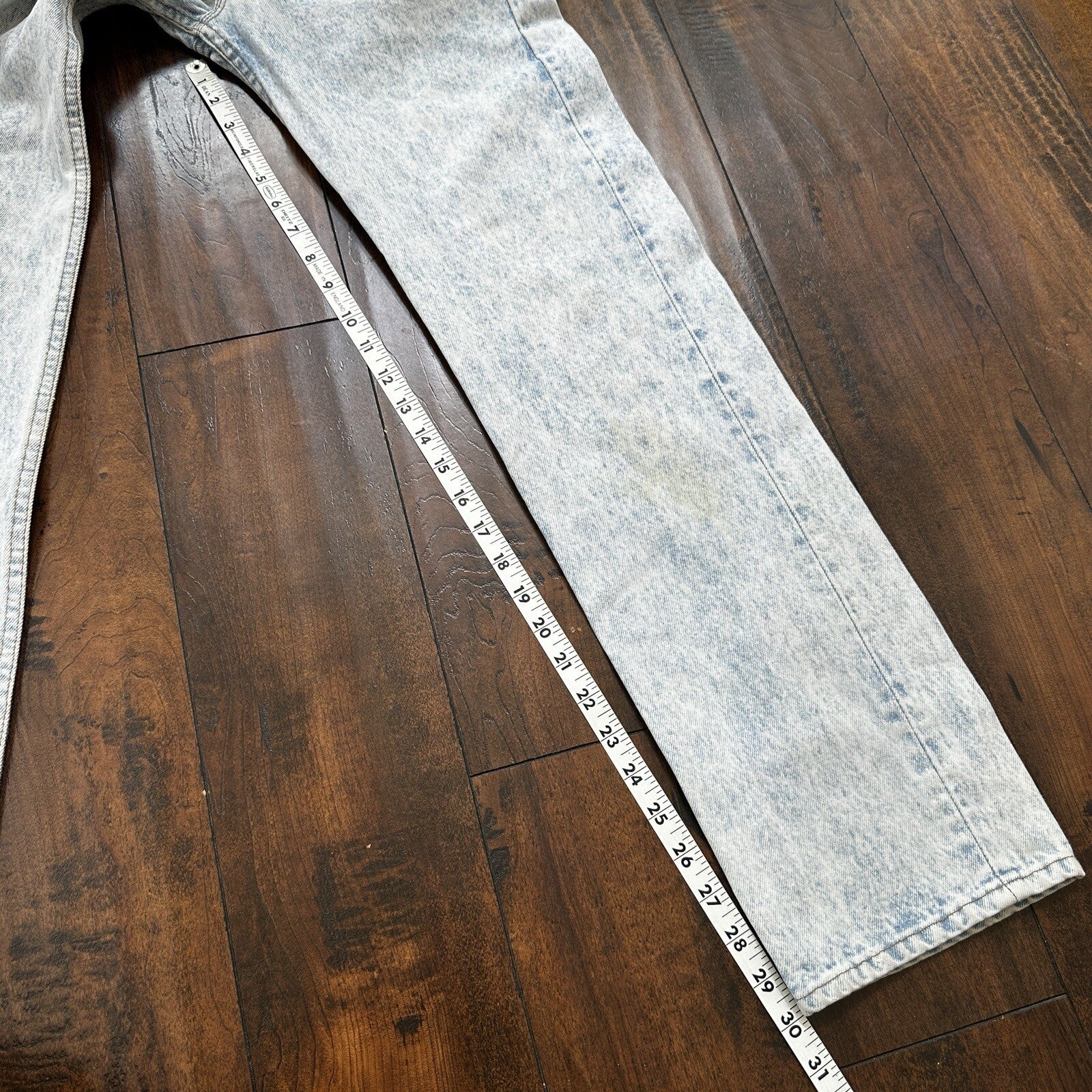 VTG 90s Levis 501 Button Fly 27x32 USA Tag Jeans Straight Wash Light X Act 25x30