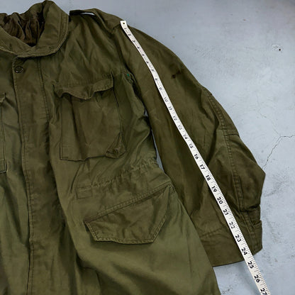 VTG US ARMY M-65 Field Jacket Coat Cold Weather Mans OG-107 Vietnam 70s Medium