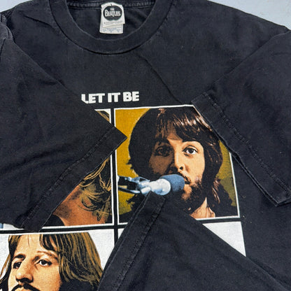 The Beatles Let it Be Official 2005 VTG T Shirt Y2K Black Album Cover 1969 Lenno