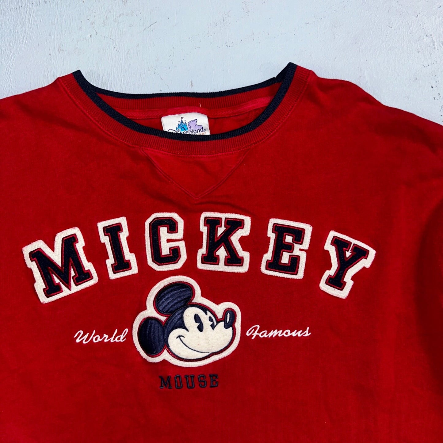 Disney Mickey Mouse VTG Sweatshirt Size XL Red Crewneck Disneyland USA 90s