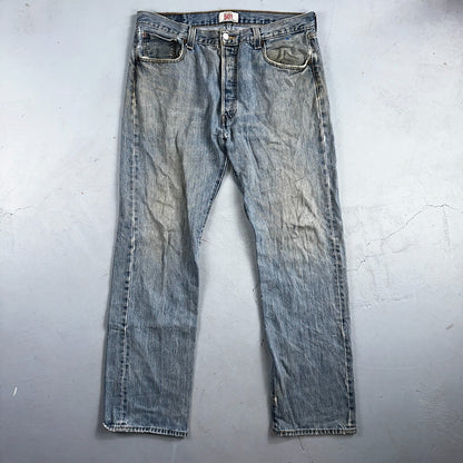 Levis 501 Vintage Y2K XX Straight Leg Jeans Blue Light Wash 36x34 Act 35x31