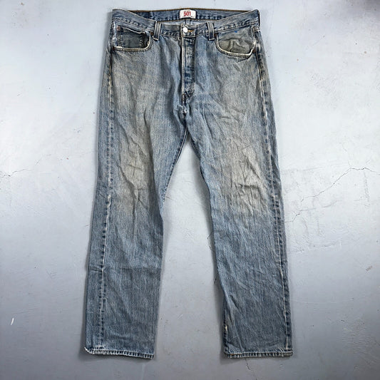 Levis 501 Vintage Y2K XX Straight Leg Jeans Blue Light Wash 36x34 Act 35x31