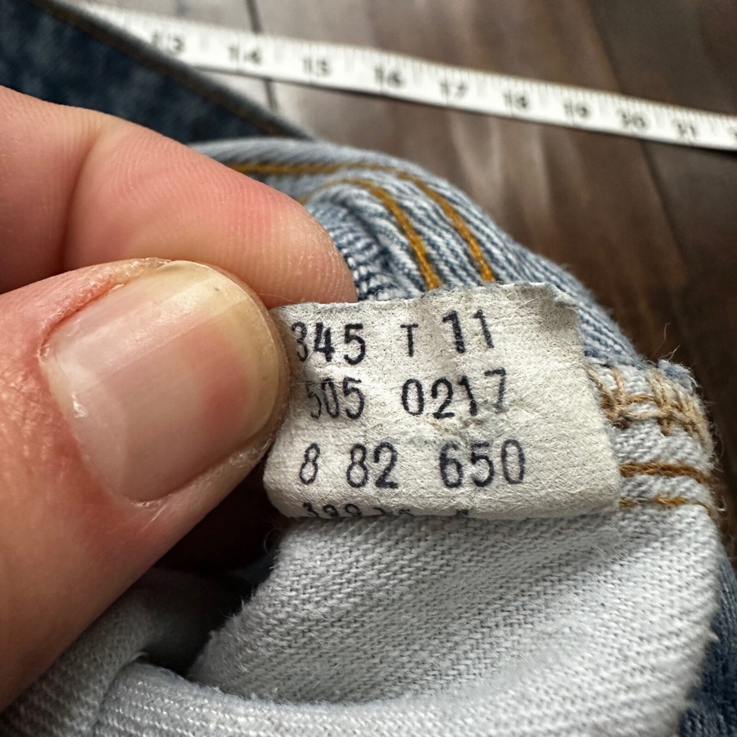 Vintage 80s Levis 505 36x36 USA Blue Jeans 501 Act 33x34 Light Wash