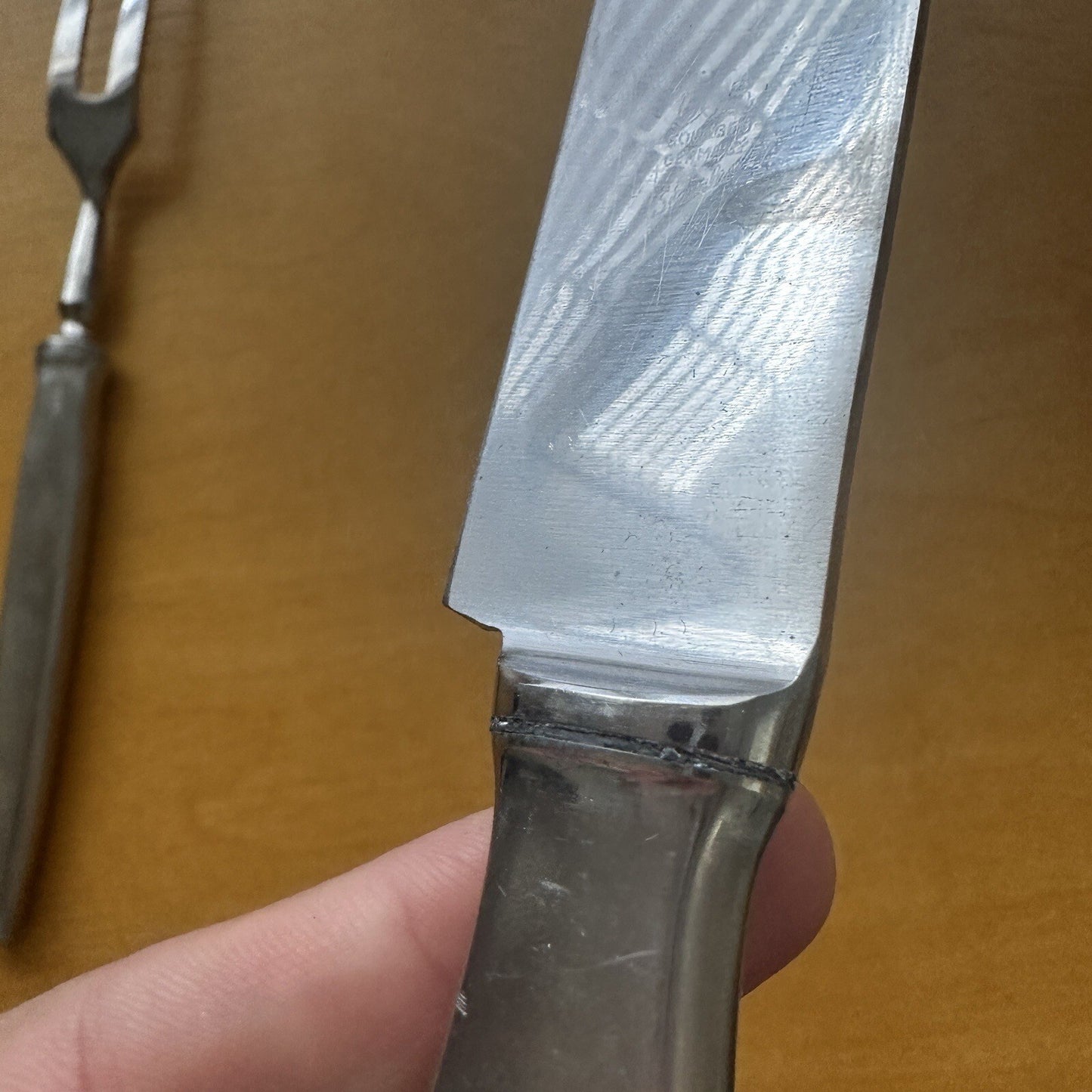 2 VTG Eickhorn Roneusil SIBYLLE Stainless German Flatware Carving Knife Set MCM