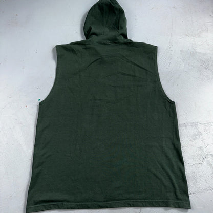 Vintage Champion Shirt Mens L Green Hoodie Sleeveless Workout Gym Boxing USA