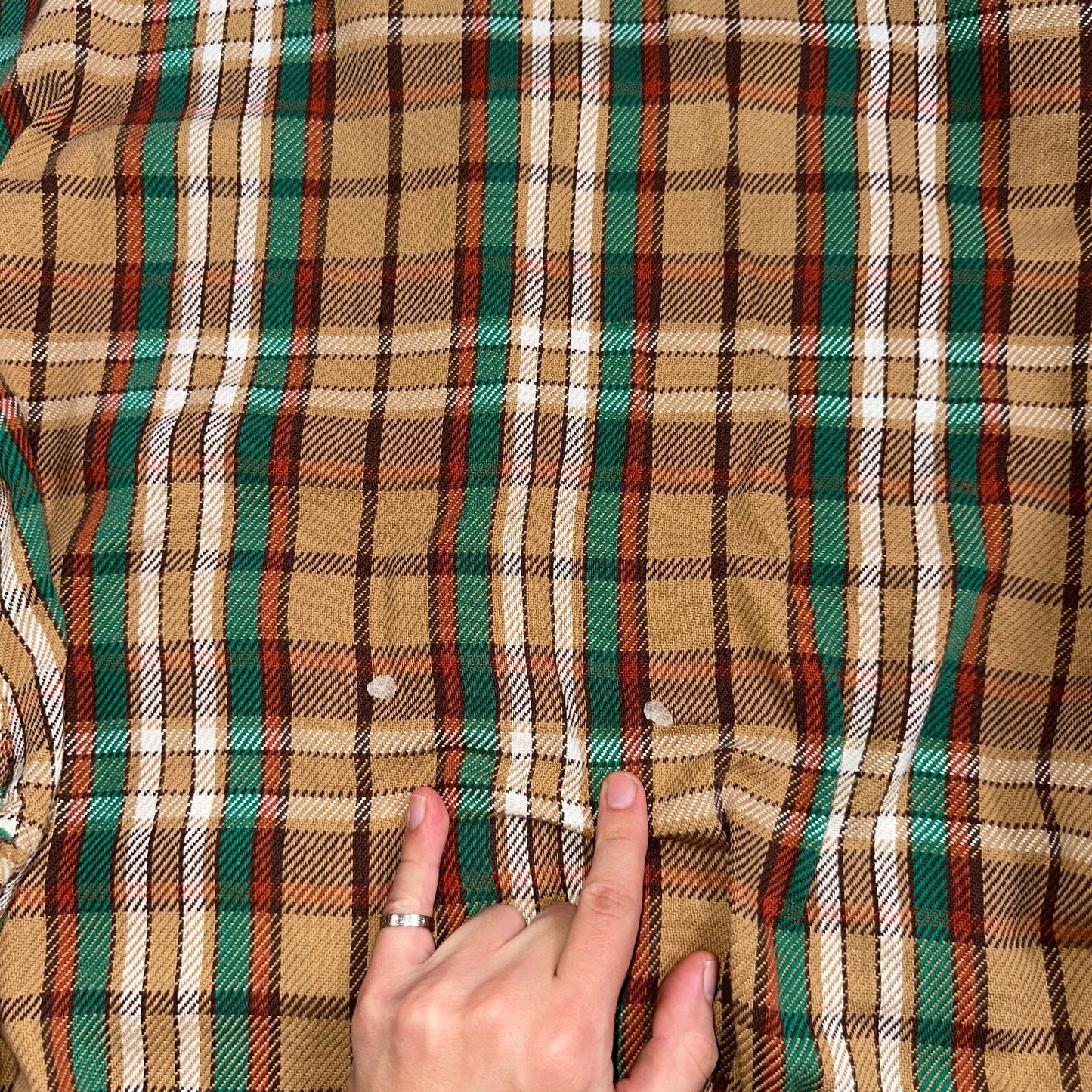 VTG Big Mac JC Penny Thick 100% Cotton Flannel Work Shirt M 70s Plaid Thrashed