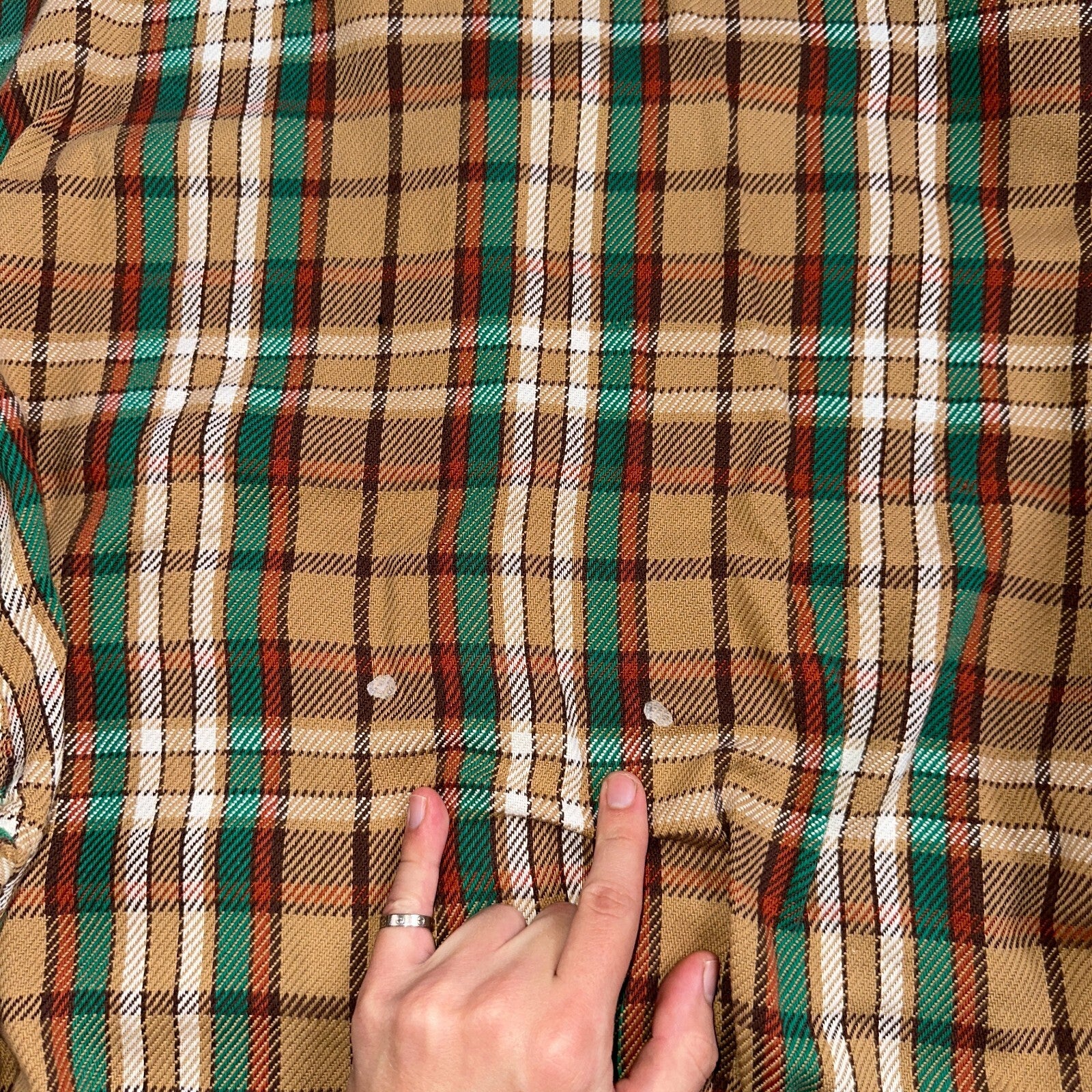 VTG Big Mac JC Penny Thick 100% Cotton Flannel Work Shirt M 70s Plaid Thrashed