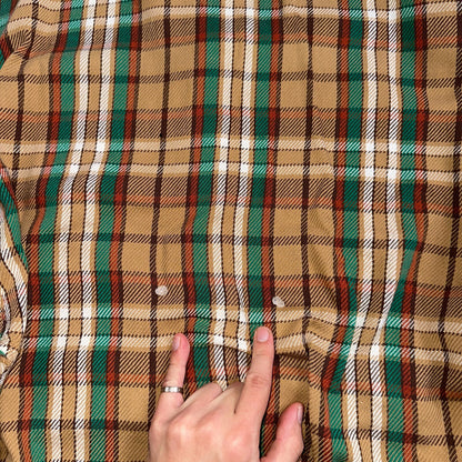 VTG Big Mac JC Penny Thick 100% Cotton Flannel Work Shirt M 70s Plaid Thrashed