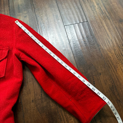 VTG 40s 50s Wool Western Coat Jacket Rockabilly Red Military Green WWII RARE