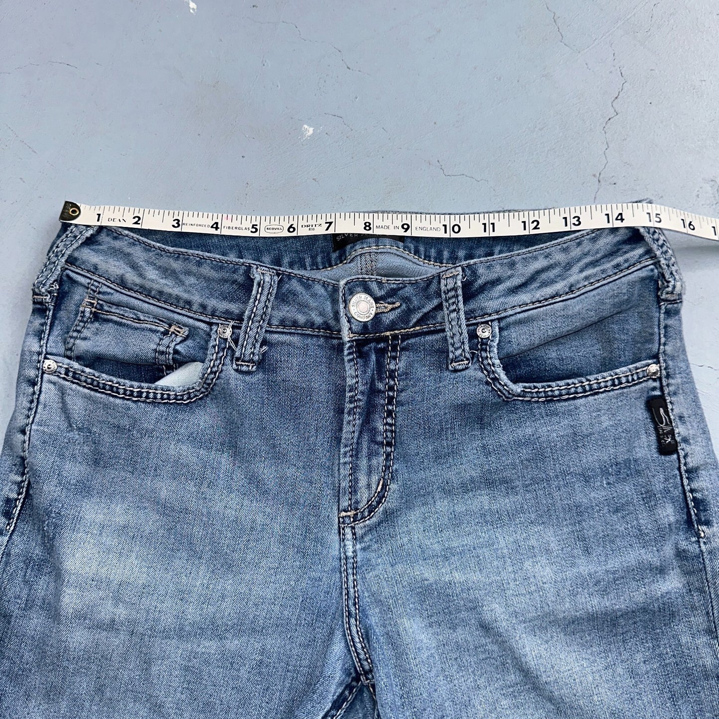 Silver Jeans Women Skinny Mid Rise Light Wash Denim Stretch Suki Pencil 32x29