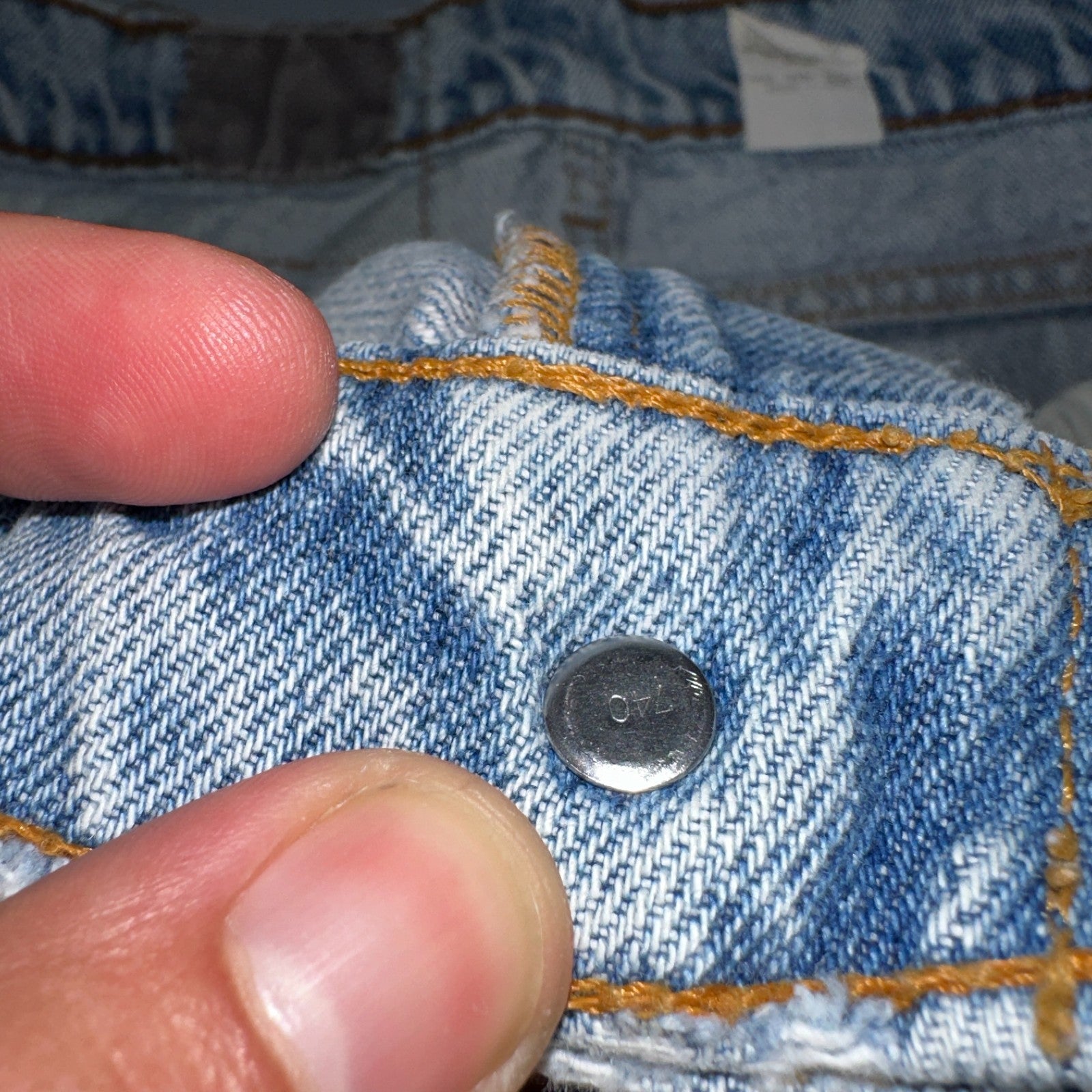 Levis 550 Vintage 90s USA Orange Tab Relaxed Blue Ligh Wash Jeans 36x32 Ac 33x30