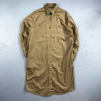 Calvin Klein VTG 90s Jacket Shirt Womens Large Button Trench Military USA Long