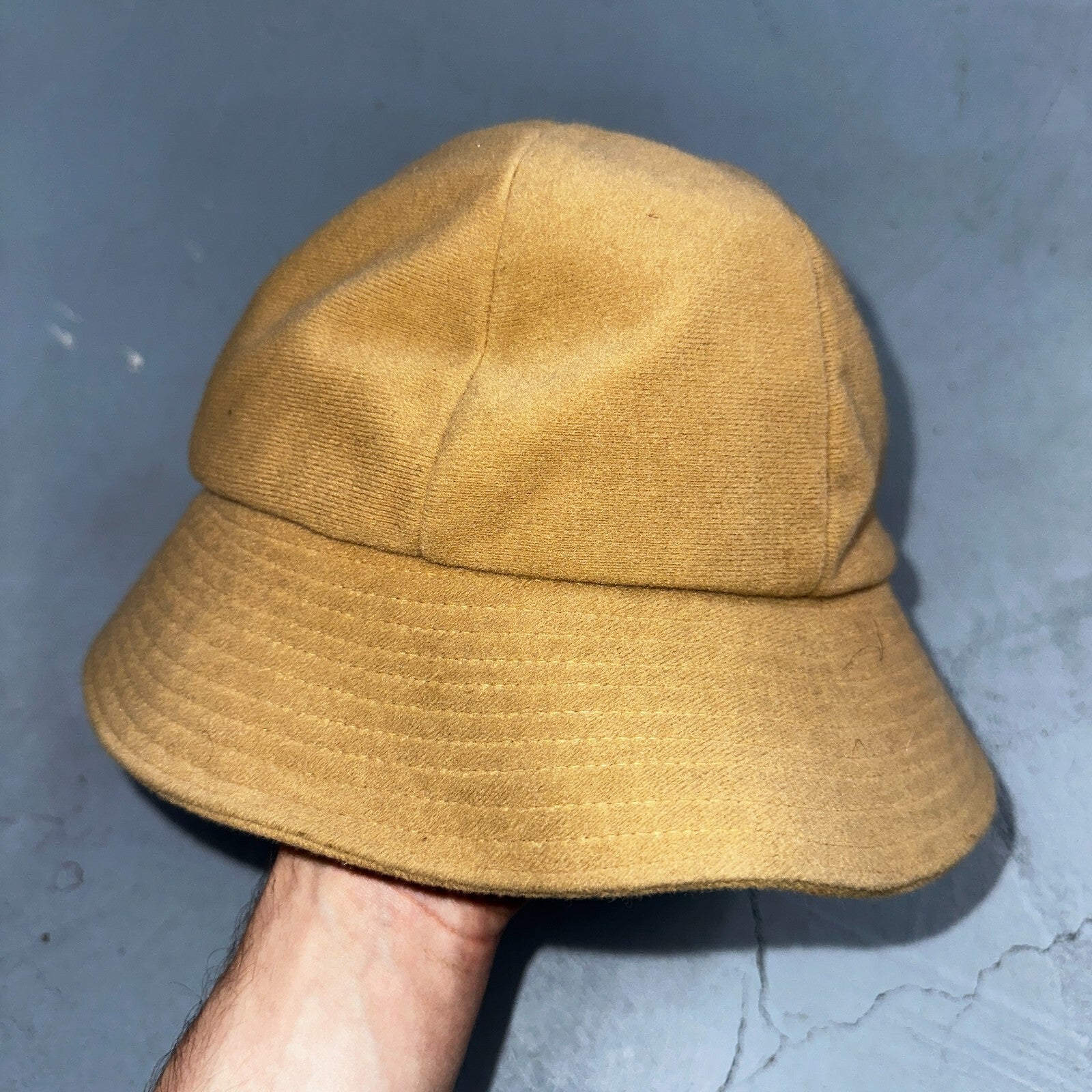 Vintage United Hatters Cap Millinery Bucket Hat Union Made Khaki 23 Rare