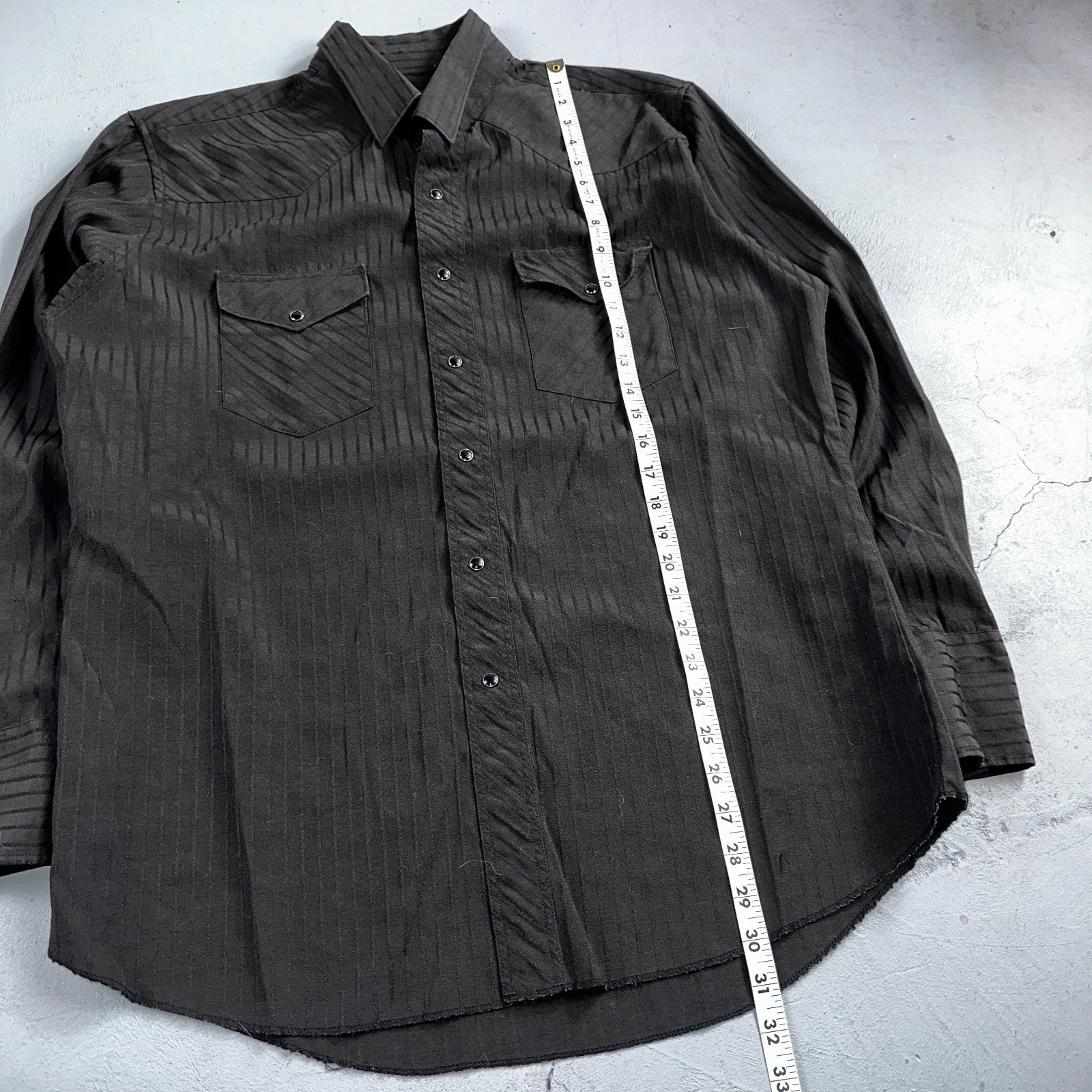 Vintage Wrangler Pearl Snap Shirt Men's Large Black Western 90s Cowboy